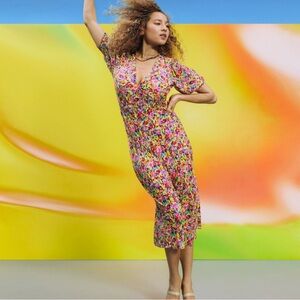RIXO Cream Puff Sleeve Sundress